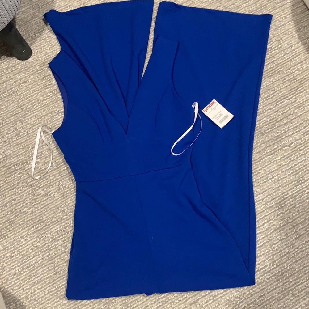 blue jumpsuit